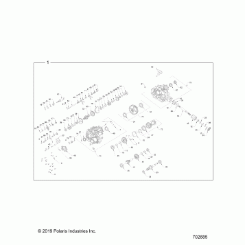 DRIVE TRAIN, MAIN GEARCASE INTERNALS H.LIFT - Z20NAM99AL/R99AZ/BZ (702685)