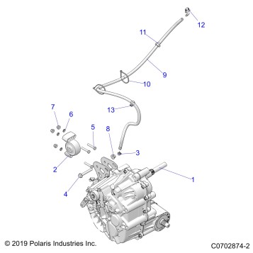 DRIVE TRAIN, MAIN GEARCASE MOUNTING - Z20RAB92LR/D92LC/E92LT (C0702874-2)