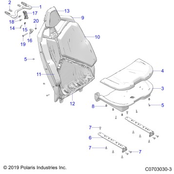 BODY, SEAT ASM., REAR, STANDARD - Z23R4E92A/92B (C0703030-3)