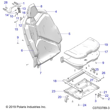 BODY, SEAT ASM.,REAR - Z23RMU2KAN/BN (C0703789-3)