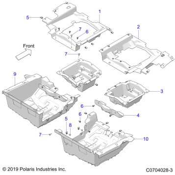 BODY, FLOOR PANELS, REAR - Z23RMU2KAN/BN (C0704028-3)