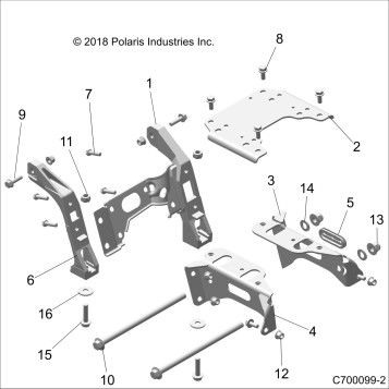 CHASSIS, MOUNTING, FRONT GEARCASE - Z19VGE99AK/AW/BK/BW (C700099-2)