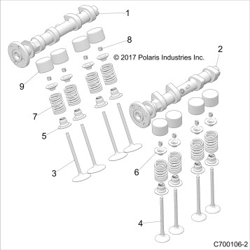 ENGINE, CAM SHAFTS AND VALVES - Z19VGE99AK/AW/BK/BW (C700106-2)