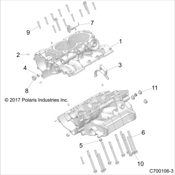 ENGINE, CRANKCASE - Z19VGE99AK/AW/BK/BW (C700106-3)