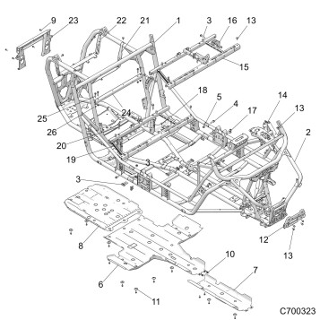 CHASSIS, MAIN FRAME AND SKID PLATES - Z19VFE92AC/BC/AD/BD/AM/BM/LAG/BG (C700323)