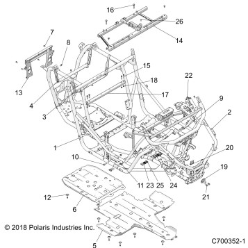 CHASSIS, MAIN FRAME AND SKID PLATES - Z20PAL92AG/AP/BG/BP/LG/G92AG/AP/LG (C700352-1)