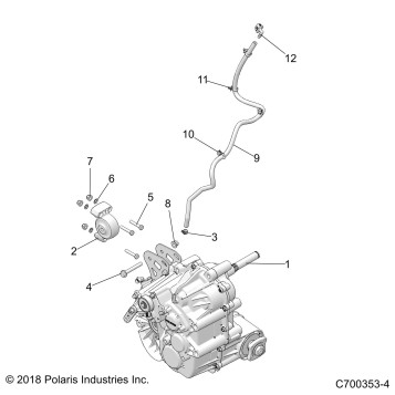 DRIVE TRAIN, MAIN GEARCASE MOUNTING - Z20PAL92AG/AP/BG/BP/LG/G92AG/AP/LG (C700353-4)
