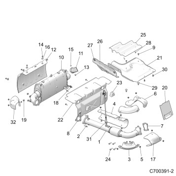 ENGINE, EXHAUST SYSTEM - Z20PAL92BG/BP/G92AG/AP/LG (C700391-2)