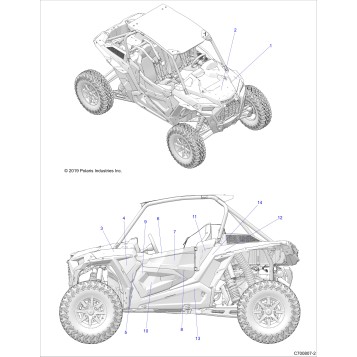 BODY, DECALS, GRAPHICS, GHOST GRAY - Z20PAL92AG/BG/LG/G92AG/LG (C700807-2)