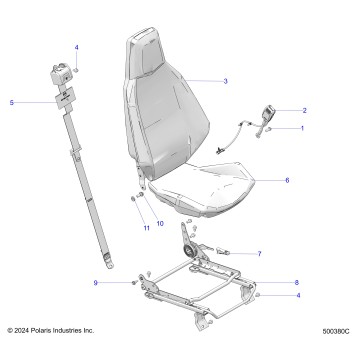 BODY, SEAT (DRIVER) AND SEAT BELT MOUNTING - T25AAGGB/HB (500380C)