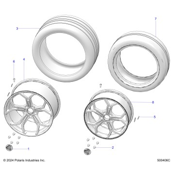 WHEELS, FRONT AND REAR - T25AAGGB/HB (500406C)