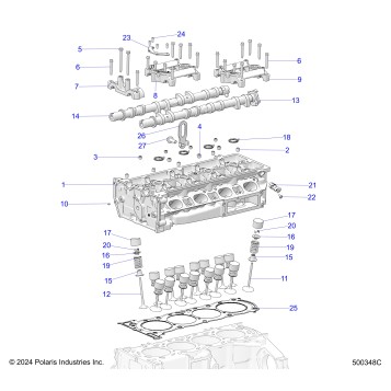 ENGINE, HEAD ASM AND VALVES - T25AAGGB/HB (500348C)