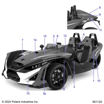 BODY, DECALS AND BADGES - T25AALGB/HB (901120)