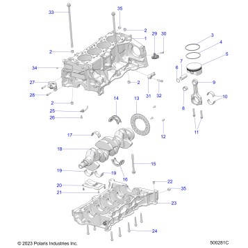 ENGINE, CYLINDER BLOCK AND RELATED - T24AALHB/GB (500281C)