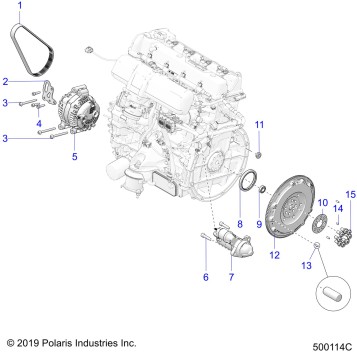 ENGINE, ALTERNATOR, FLYWHEEL, and STARTER - T23AASGD/HD/TGD/HD  (500114C)