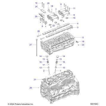 ENGINE, HEAD ASM and VALVES - T23AASGD/AASHD/AATGD/AATHD (500194C)