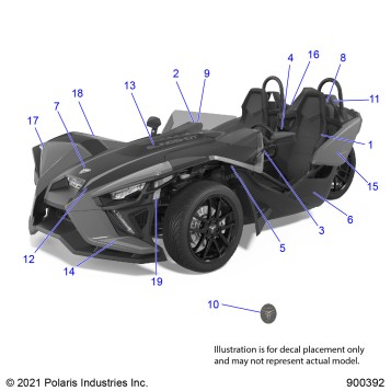 BODY, DECALS AND BADGES(SL/SLR) - T22AAFGB/HB/PGD/HD/RGB/HB ALL OPTIONS  (900392)
