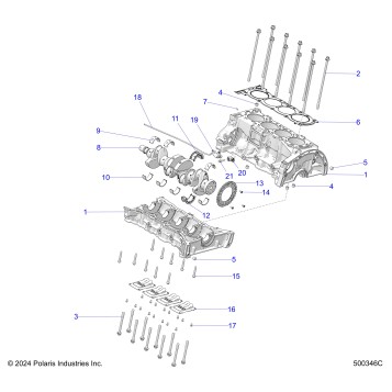 ENGINE, CYLINDER BLOCK AND CRANKSHAFT - T25AAGGB/HB (500346C)