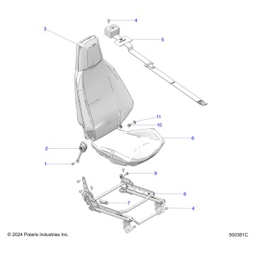 BODY, SEAT (PASSENGER) AND SEAT BELT MOUNTING - T25AAGGB/HB (500381C)