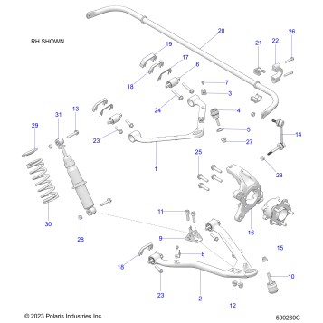 SUSPENSION, FRONT ASM. - T24AASGD/HD/TGD/HD (500260C)