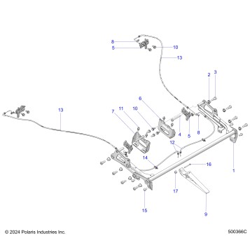 CHASSIS, HOOD HINGE CABLE ASM. - T25AAGGB/HB (500366C)
