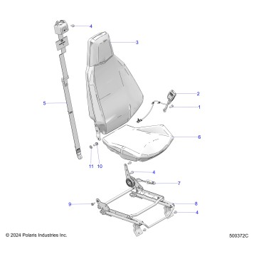 BODY, SEAT (DRIVER) AND SEAT BELT MOUNTING - T25AATGD/HD (500372C)