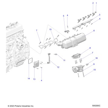 ENGINE, INTAKE MANIFOLD AND FUEL RAIL - T24AALHB/GB (500283C)