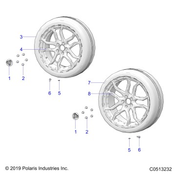 WHEELS, FRONT AND REAR (SL MODELS) - T21AAPHD ALL OPTIONS (C0513232)