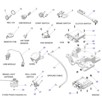 ELECTRICAL, COMPONENTS 1 - T23AAFGB/HB/PGD/HD/RGB/HB (500235C)