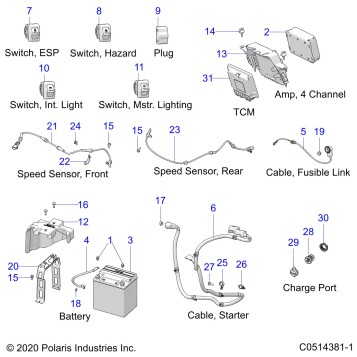 ELECTRICAL, COMPONENTS 2 - T23AAFGB/HB/PGD/HD/RGB/HB ALL OPTIONS  (C0514381-1)