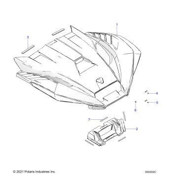 BODY, HOOD, VENTED (SL/SLR/R OPTION) - T23AAFGB/HB/PGD/HD/RGB/HB ALL OPTIONS (500202C)
