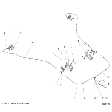 CHASSIS, HOOD HINGE CABLE ASM. - T24AASGD/HD/TGD/HD (500250C)