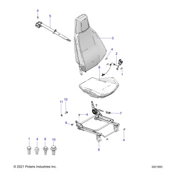 BODY, SEAT (DRIVER) AND SEAT BELT MOUNTING - T23AASGD/HD/TGD/HD (500199C)