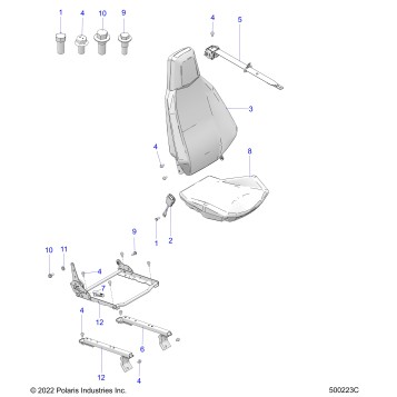 BODY, SEAT (PASSENGER) AND SEAT BELT MOUNTING - T23AASGD/HD/TGD/HD (500223C)