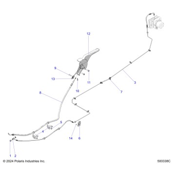 BRAKES, REAR BRAKE LINE AND PARK BRAKE - T25AAGGB/HB (500338C)