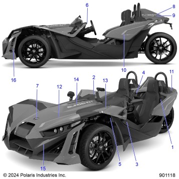 BODY, DECALS AND BADGES - T25AAFGB/HB (901118)