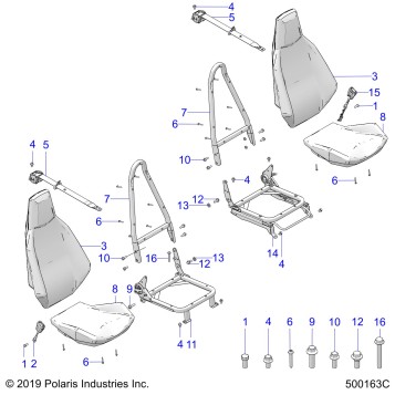 BODY, SEAT AND SEAT BELT MOUNTING - T21AAPHD/RHB/SHD/THD ALL OPTIONS (500163C)