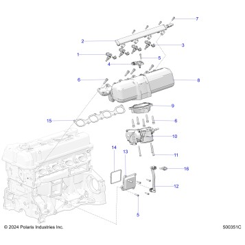 ENGINE, INTAKE MANIFOLD AND FUEL RAIL - T25AAGGB/HB (500351C)