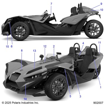 BODY, DECALS AND BADGES - T25AAPGD/HD (901117)