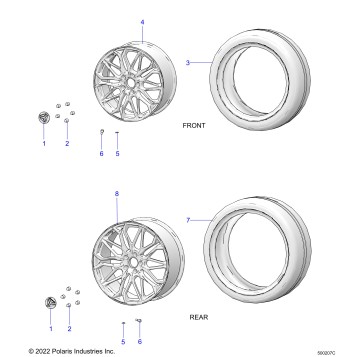 WHEELS, FRONT AND REAR - T23AALHB/GB (500207C)