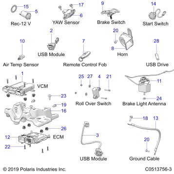 ELECTRICAL, COMPONENTS 1 - T21AAPHD/RHB/SHD/THD ALL OPTIONS (C0513756-3)