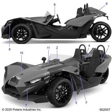 BODY, DECALS AND BADGES - T25AATGD/HD (901113)