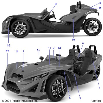 BODY, DECALS AND BADGES - T25AARGB/HB (901119)