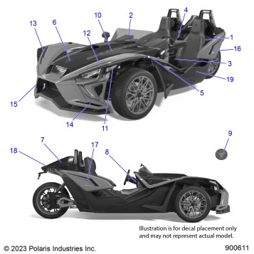 BODY, DECALS AND BADGES (LE) - T22AALHDAR/BR/CR/LGDAR/BR/CR (900611)