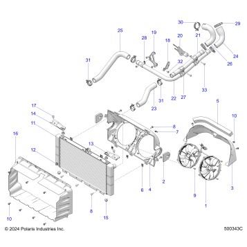 ENGINE, COOLING, RADIATOR AND HOSES - T25AAGGB/HB (500343C)