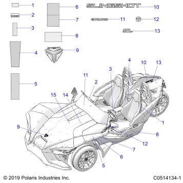 BODY, DECALS AND BADGES (SL MODELS) - T20AAPHD ALL OPTIONS (C0514134-1)
