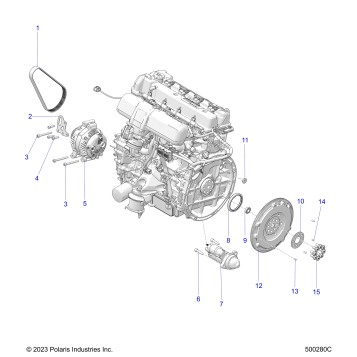 ENGINE, ALTERNATOR, FLYWHEEL, and STARTER - T24AALHB/GB (500280C)