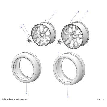 WHEELS, FRONT AND REAR - T25AAPGD/HD (500375C)