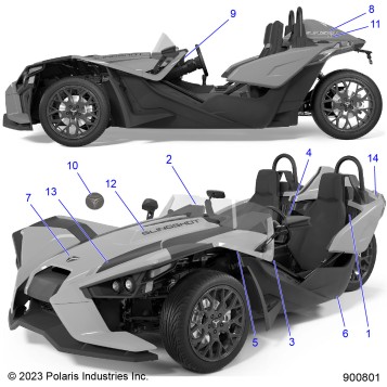 BODY, DECALS AND BADGES - T24AAPHD/GD (900801)