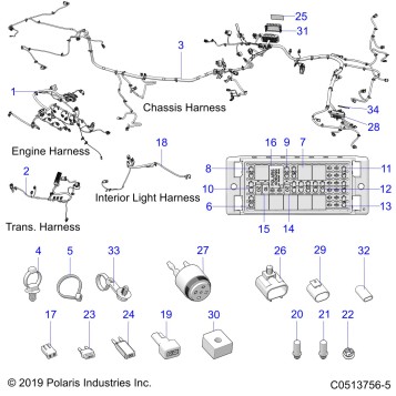 ELECTRICAL, WIRE HARNESS - T20AAPHD/RHB ALL OPTIONS (C0513756-5)